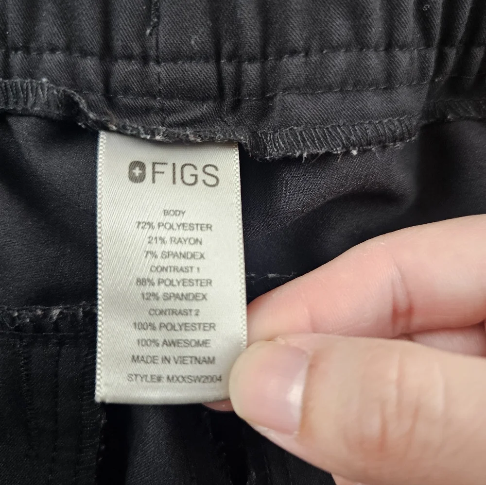 Figs Tansen Jogger Scrub Pants Mens Large Black Medial Nurse Wear
